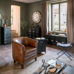 Horloge D80 Métal Et Bois Oscar Atmosphera -ATMOSPHERA Soldes Boutique horloge d80 metal et bois oscar atmosphera 2