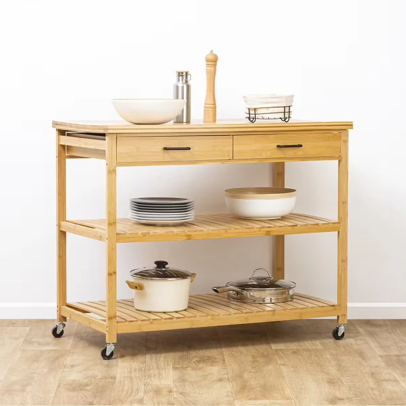 Ilot De Cuisine 2 Tiroirs Bambou Linha 5Five 2 Ilot De Cuisine 2 Tiroirs Bambou Linha 5Five – Image 2