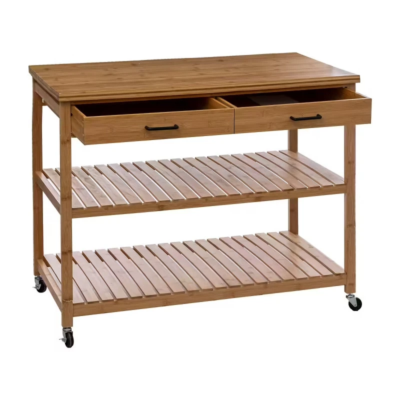 Ilot De Cuisine 2 Tiroirs Bambou Linha 5Five 3 Ilot De Cuisine 2 Tiroirs Bambou Linha 5Five – Image 3