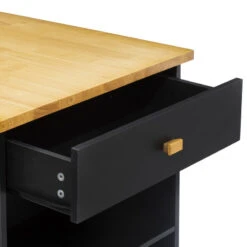 Ilot De Cuisine Noir Et Naturel 5Five -ATMOSPHERA Soldes Boutique ilot de cuisine noir et naturel 5five 5