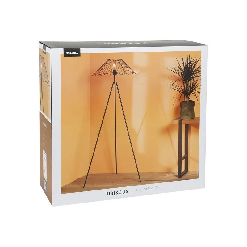 Lampadaire Filaire Métal Hibiscus Noir Ostaria 6 Lampadaire Filaire Métal Hibiscus Noir Ostaria – Image 6