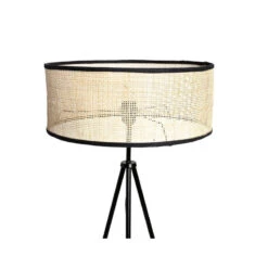 Lampadaire Trépied Yuca Abat-jour Cannage Ostaria -ATMOSPHERA Soldes Boutique lampadaire trepied yuka abat jour cannage ostaria 2
