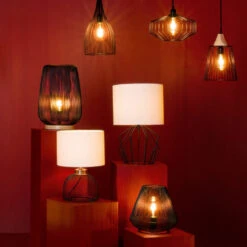 Lampe Grille Emie Noir Et Blanc Atmosphera -ATMOSPHERA Soldes Boutique lampe grille emie noir et blanc atmosphera 3