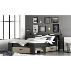 Demeyere Lit 140x190 Cm Pocket Naturel Et Noir 8 Demeyere Lit 140x190 Cm Pocket Naturel Et Noir -ATMOSPHERA Soldes Boutique lit 140x190 cm pocket naturel et noir 2