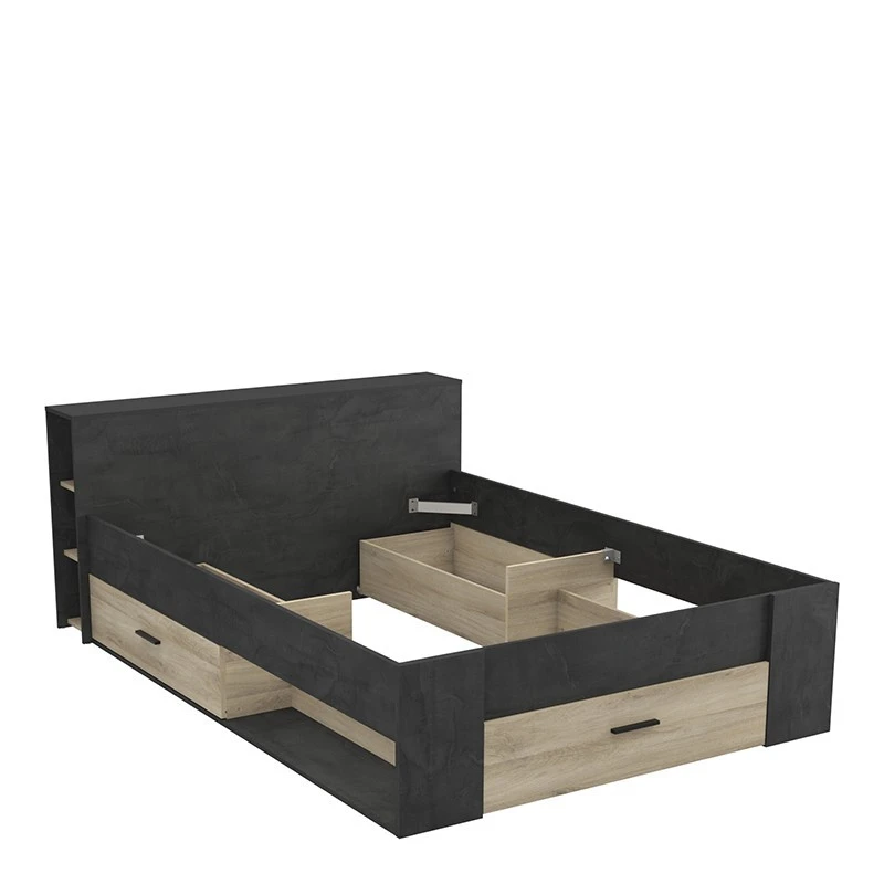 Demeyere Lit 140x190 Cm Pocket Naturel Et Noir 1 Demeyere Lit 140x190 Cm Pocket Naturel Et Noir