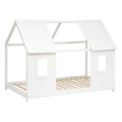 Lit Cabane Enfant Pin Blanc 90x190 Atmosphera