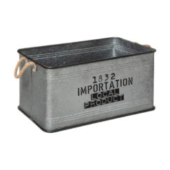 Lot De 3 Malles Métal Gris Plateau Bois Atmosphera -ATMOSPHERA Soldes Boutique lot de 3 malles metal gris plateau bois atmosphera 1 2