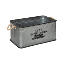 Lot De 3 Malles Métal Gris Plateau Bois Atmosphera -ATMOSPHERA Soldes Boutique lot de 3 malles metal gris plateau bois atmosphera 1 4