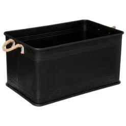 Lot De 3 Malles Métal Noir Plateau Bois Atmosphera -ATMOSPHERA Soldes Boutique lot de 3 malles metal noir plateau bois atmosphera 4