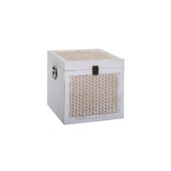 Malles Carrée Cannage Blanchi - Lot De 3 - Atmosphera -ATMOSPHERA Soldes Boutique malles carree cannage blanchi lot de 3 atmosphera 2