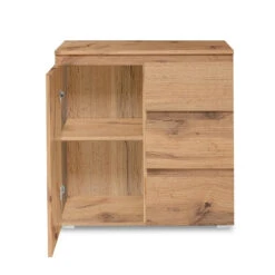 Meuble De Rangement 1 Porte 3 Tiroirs Naturel -ATMOSPHERA Soldes Boutique meuble de rangement 1 porte 3 tiroirs naturel image 4