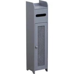 Meuble Réserve Et Dérouleur WC Cannage Gris