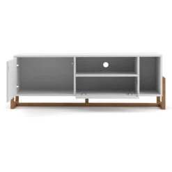 Meuble TV 2 Portes 2 Niches Oslo Blanc -ATMOSPHERA Soldes Boutique meuble tv 2 portes 2 niches oslo blanc 3
