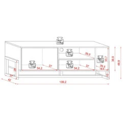 Meuble TV 2 Portes 2 Niches Oslo Blanc -ATMOSPHERA Soldes Boutique meuble tv 2 portes 2 niches oslo blanc 5