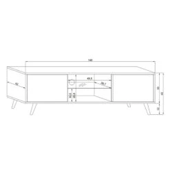 Meuble TV 2 Portes Sweden Blanc -ATMOSPHERA Soldes Boutique meuble tv 2 portes sweden blanc 3