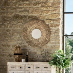 Miroir Rond 80 Cm En Roseau Ael Atmosphera -ATMOSPHERA Soldes Boutique miroir rond 80 cm en roseau ael atmosphera 3