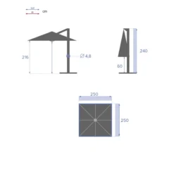 Parasol Décentré Carré Manoa Taupe Hespéride -ATMOSPHERA Soldes Boutique parasol decentre carre manoa taupe hesperide 3