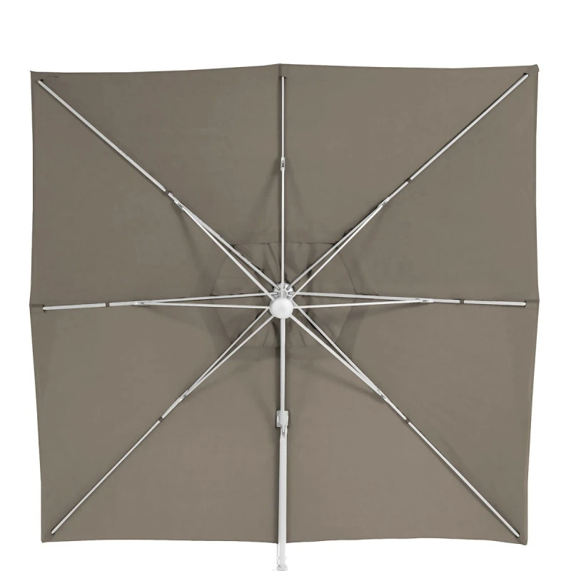 Parasol Décentré Eléa Inclinable Carré Oléfine Noisette/blanc Hespéride 3 Parasol Décentré Eléa Inclinable Carré Oléfine Noisette/blanc Hespéride – Image 3