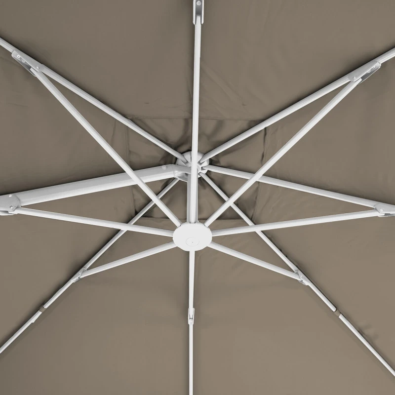 Parasol Décentré Eléa Inclinable Carré Oléfine Noisette/blanc Hespéride 6 Parasol Décentré Eléa Inclinable Carré Oléfine Noisette/blanc Hespéride – Image 6