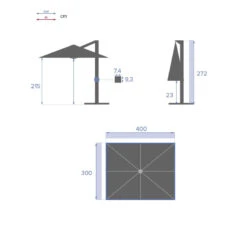 Parasol Décentré Eléa Inclinable Rectangulaire Oléfine Anthracite Hespéride -ATMOSPHERA Soldes Boutique parasol decentre elea inclinable rectangulaire olefine anthracite hesperide 3