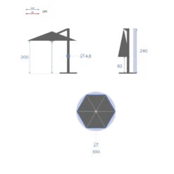 Parasol Décentré Rond Manoa Grenade Hespéride -ATMOSPHERA Soldes Boutique parasol decentre rond manoa grenade hesperide 3