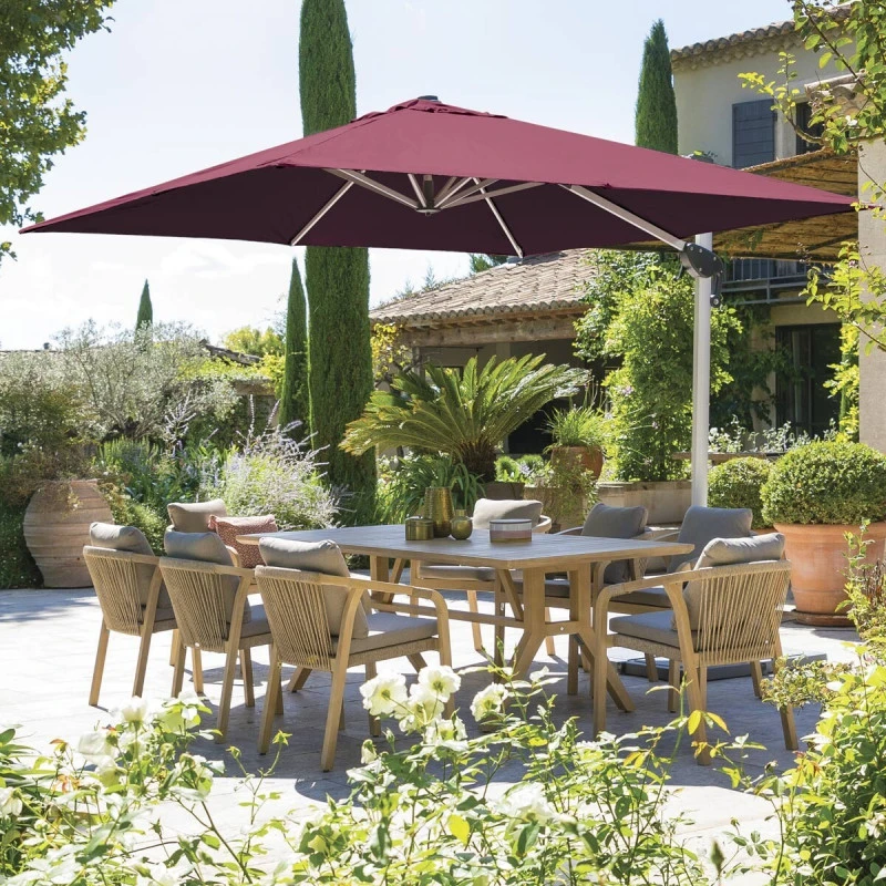 Parasol Déporté Carré Equador Bordeaux Hespéride 1 Parasol Déporté Carré Equador Bordeaux Hespéride