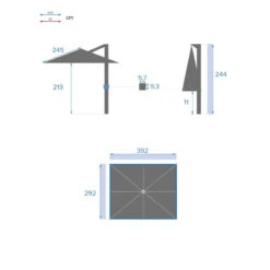 Parasol Déporté Rectangulaire Soly Honey Et Charbon Hespéride -ATMOSPHERA Soldes Boutique parasol deporte rectangulaire soly honey et charbon hesperide 6