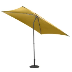 Parasol Droit Carré 2,5x2,5m Soya Jaune Moutarde Hespéride -ATMOSPHERA Soldes Boutique parasol droit carre 25x25m soya jaune moutarde hesperide 2
