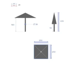 Parasol Droit Carré 2,5x2,5m Soya Jaune Moutarde Hespéride -ATMOSPHERA Soldes Boutique parasol droit carre 25x25m soya jaune moutarde hesperide 6