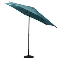 Parasol Droit Rond 2,7m Soya Bleu Canard Hespéride -ATMOSPHERA Soldes Boutique parasol droit rond 27m soya bleu canard hesperide 2