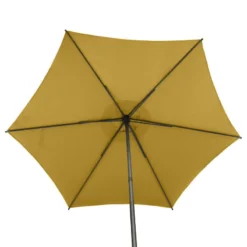 Parasol Droit Rond 2,7m Soya Jaune Moutarde Hespéride -ATMOSPHERA Soldes Boutique parasol droit rond 27m soya jaune moutarde hesperide 4