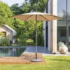 Parasol Droit Rond 2,7m Soya Taupe Hespéride