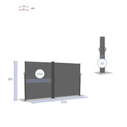 Paravent écran Double Antao Graphite Hespéride -ATMOSPHERA Soldes Boutique paravent ecran double antao graphite hesperide 3