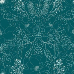 Parure De Lit Amelia Bleu Canard Et Motifs 240x220 Atmosphera -ATMOSPHERA Soldes Boutique parure de lit amelia bleu canard et motifs 240x220 atmosphera 3