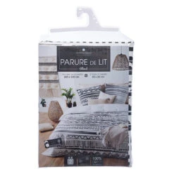 Parure De Lit Ethnik Noir/blanc 240x220 Atmosphera -ATMOSPHERA Soldes Boutique parure de lit ethnik noirblanc 240x220 atmosphera 2