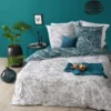 Parure De Lit Jungle Blanc/bleu Canard 240x220 Atmosphera