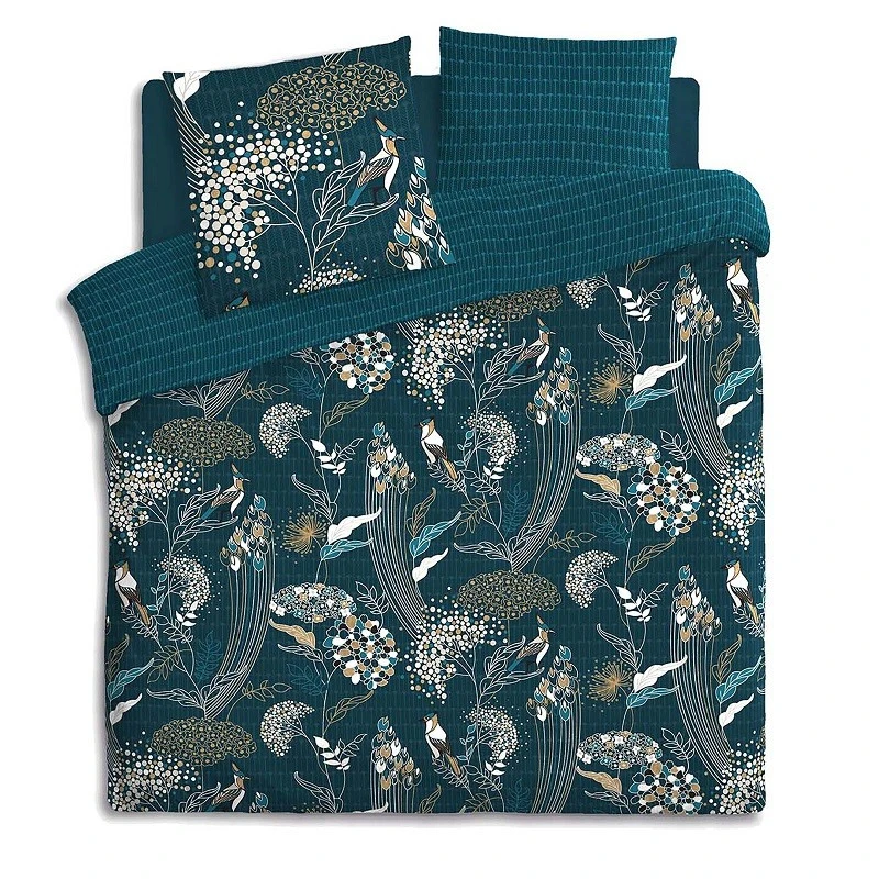 Parure De Lit Paon Bleu Canard 240x220 Atmosphera 2 Parure De Lit Paon Bleu Canard 240x220 Atmosphera – Image 2