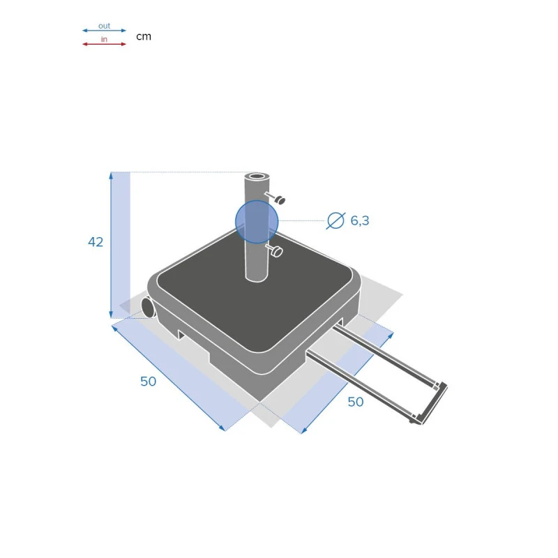 Pied De Parasol Valise à Roulettes Lostano 40kg Hespéride 6 Pied De Parasol Valise à Roulettes Lostano 40kg Hespéride – Image 6