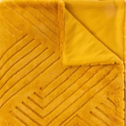 Plaid Géant 180x230 Fourrure Jaune Moutarde Atmosphera -ATMOSPHERA Soldes Boutique plaid geant 180x230 fourrure jaune moutarde atmosphera 2