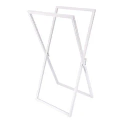 Porte Serviettes Pliable Métal Blanc