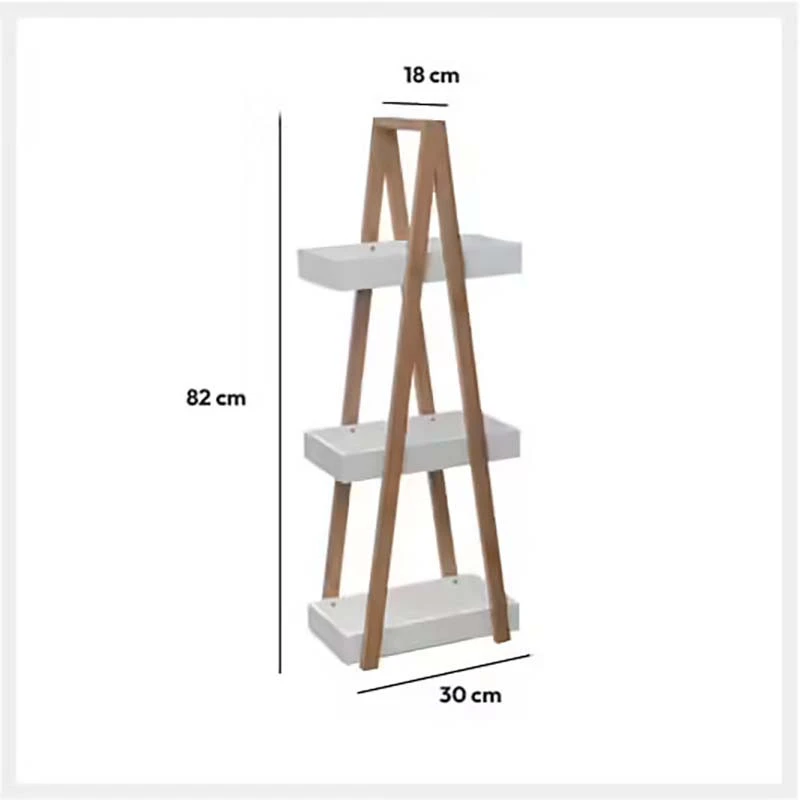 Rangement 3 Niveaux Salle De Bain Natureo Blanc 2 Rangement 3 Niveaux Salle De Bain Natureo Blanc – Image 2