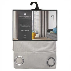 Rideau Gris Clair Lilou 140x260 Atmosphera -ATMOSPHERA Soldes Boutique rideau gris cl lilou 140x260 atmosphera 2