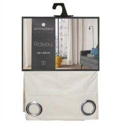 Rideau Ivoire Lilou 140x260 Atmosphera -ATMOSPHERA Soldes Boutique rideau ivoir lilou 140x260 atmosphera 3