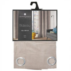 Rideau Taupe Lilou 140x260 Atmosphera -ATMOSPHERA Soldes Boutique rideau taupe lilou 140x260 atmosphera 3