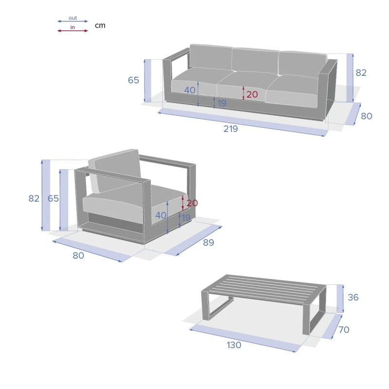 Salon De Jardin Allure Gris Minéral/blanc 5p Hespéride 4 Salon De Jardin Allure Gris Minéral/blanc 5p Hespéride – Image 4