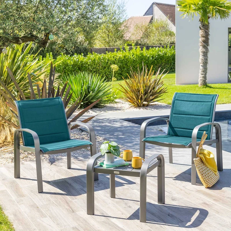 Salon De Jardin Duo Elyn Bleu Canard/graphite Hespéride 1 Salon De Jardin Duo Elyn Bleu Canard/graphite Hespéride
