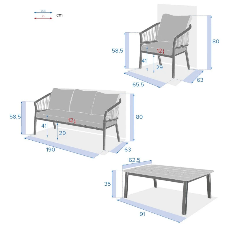 Salon De Jardin Oriengo 5 Places Taupe/blanc Hespéride 10 Salon De Jardin Oriengo 5 Places Taupe/blanc Hespéride – Image 10