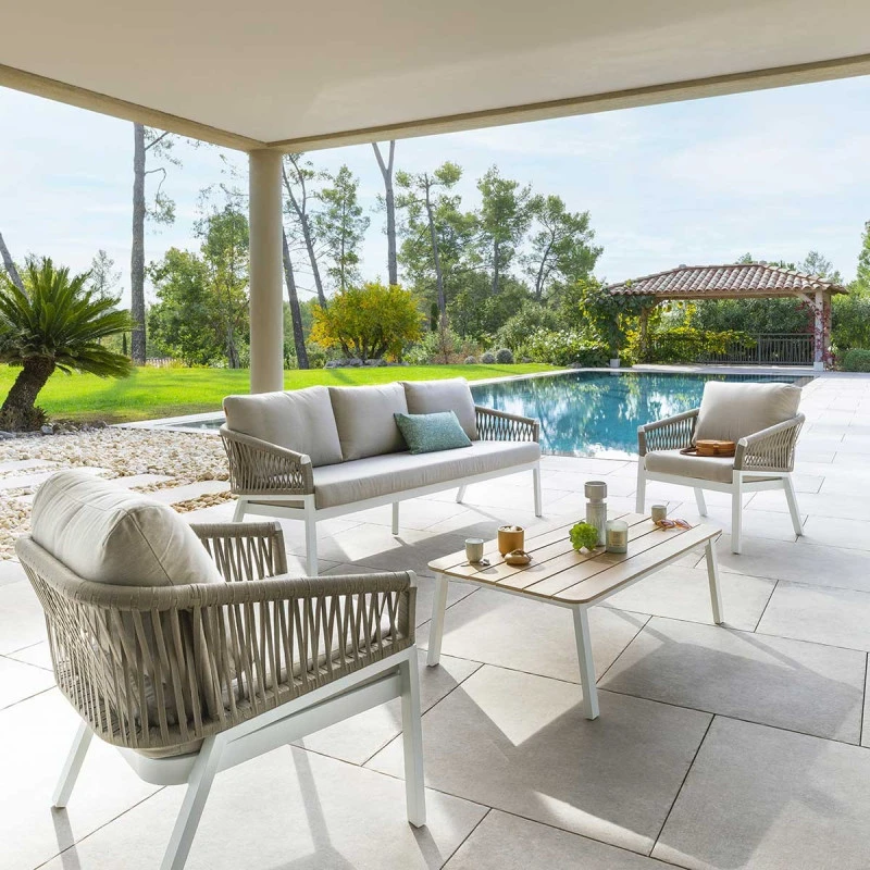 Salon De Jardin Oriengo 5 Places Taupe/blanc Hespéride 1 Salon De Jardin Oriengo 5 Places Taupe/blanc Hespéride