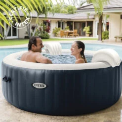 Spa Gonflable 4 Places Bulles Et Leds Blue Navy Intex -ATMOSPHERA Soldes Boutique spa gonflable blue navy 4 places intex 5