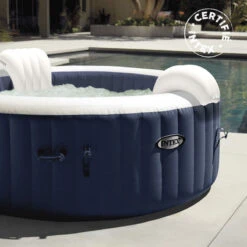 Spa Gonflable 4 Places Bulles Et Leds Blue Navy Intex -ATMOSPHERA Soldes Boutique spa gonflable blue navy 4 places intex 6